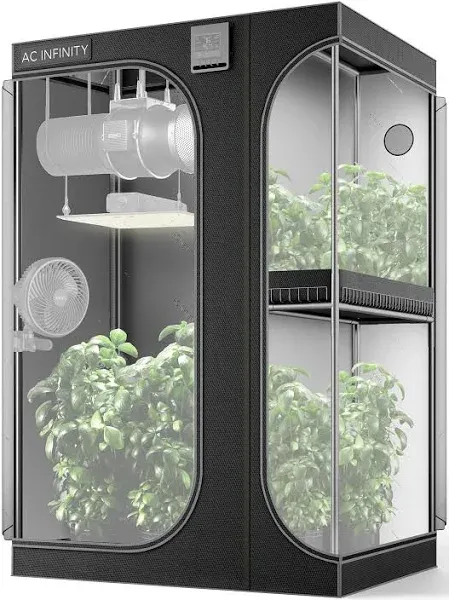 AC Infinity CLOUDLAB 743D 2-in-1 Advance Grow Tent, 48”x36”x72” Thickest 1 in. Poles, Highest Density 2000D Diamond Mylar Canvas, 4x3 for Hydroponics Indoor Growing