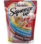 Hartz Delectables Squeeze Up Variety Pack Interactive Lickable Wet Cat Treat, 0.5oz (24 Count)