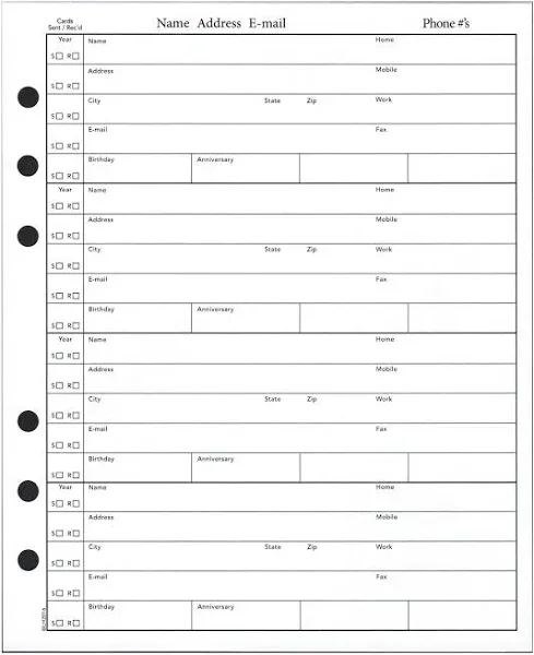 Acce Brand 5 3/4 x 7 Inch Address Book Refills