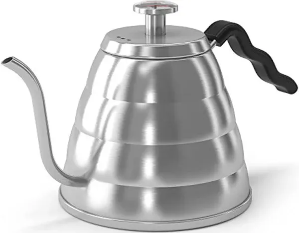 Gooseneck Kettle with Thermometer, 40 oz Stainless Steel, Stove Top, Premium ...