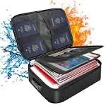 3-Layer Fireproof Document Box with Lock File Storage Box Waterproof Safe Bag