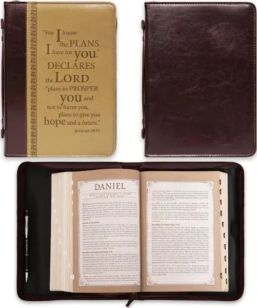 Bible Cover Classic Tan/Brown I Know The Plans Jer. 29:11