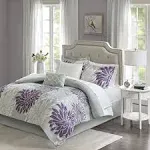 Madison Park Essentials - Maible Complete Comforter and Cotton Sheet Set - Purple - Twin