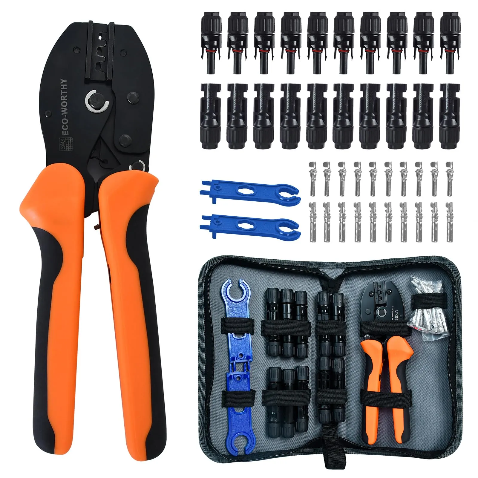 ECO-WORTHY Solar Crimper Tool Kit 13 PCS Solar Tools - a Crimper, 10 Pairs