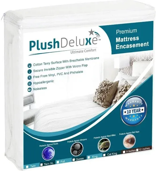 Premium Zippered Mattress Encasement  Waterproof Bed Bug/Dust Mite Proof XL-TWIN