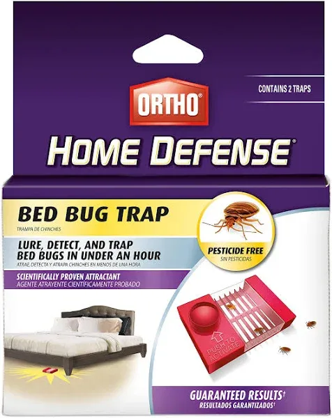 BED BUG TRAP Lure Detect Prevention Monitor Glue, 4 Traps.(Fast Shipping)