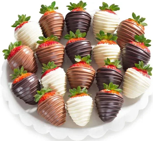 A Gift Inside Dreamy Dark Chocolate Covered Strawberries - 12 Berries