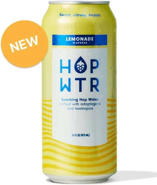 Hop Wtr Lemonade Sparkling Non-Alcoholic Seltzer Hop Drink