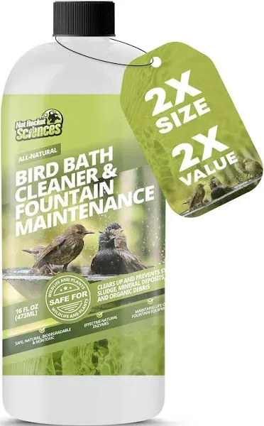 16oz Bird Bath Fountains Cleaner for Bird Fountains Outdoor - Cleans 80 Gallons of Water, Concrete Bird Bath Cleaner Safe for Birds, Ideal Fountain Cleaner for Bird Bath & Fountain Maintenance