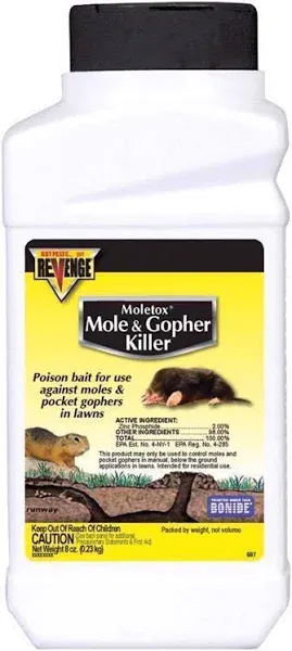 REVENGE Moletox Mole &amp; Gopher Killer Poison Bait Granules, 1 Lb. Ready-To-Use Co