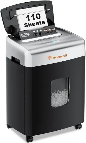 Bonsaii BS-233B 110-Sheet Auto- Feed Micro-Cut Shredder