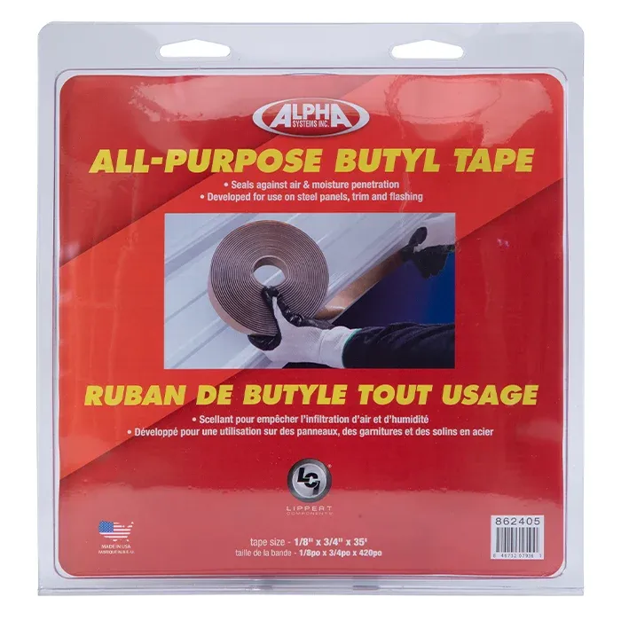 Alpha Systems All-Purpose Butyl Tape, 1/8" x 3/4" x 35\