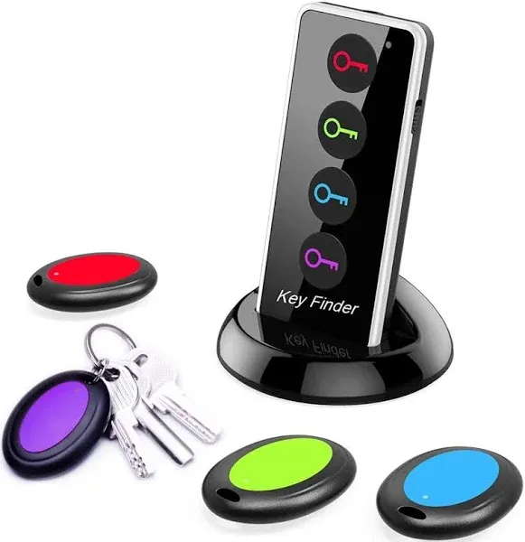 Reyke Key Finder 80dB+ RF Item Locator Tags with 131ft. Working Range Wireless Remote Finder Key Finder Locator for Finding Wallet Key Phone Glasses