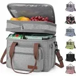 Maelstrom Lunch Bag Women,23L Insulated Lunch Box for Men Women,Gray