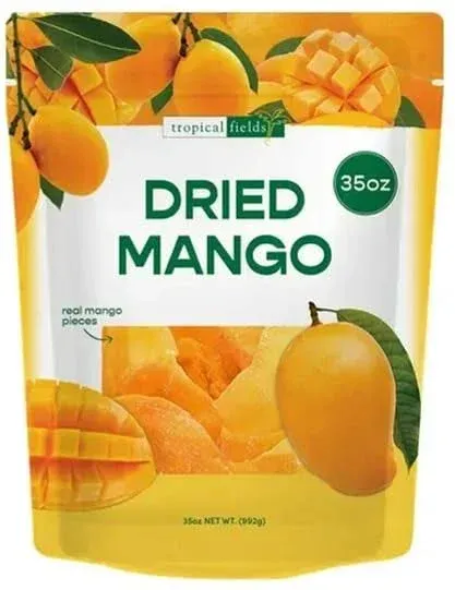 Fresh  Dried Mangos, 100g  Resealable Bag, Organic Healthy Fruit, No Sugar