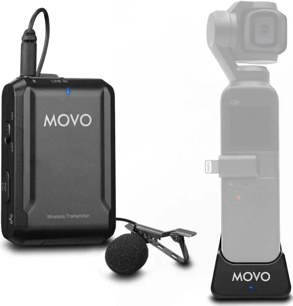 MOVO EDGE-OP 2.4Ghz Wireless Lavalier Microphone for DJI Osmo Pocket 1 and 2