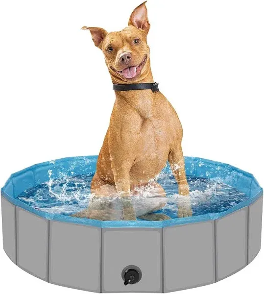 Makigahara Dog Pool for Small Dogs, Plastic Pool for Dogs, Dog Bathtub Portable, Foldable Pool for Dogs Slip-Resistant (32"x 8")