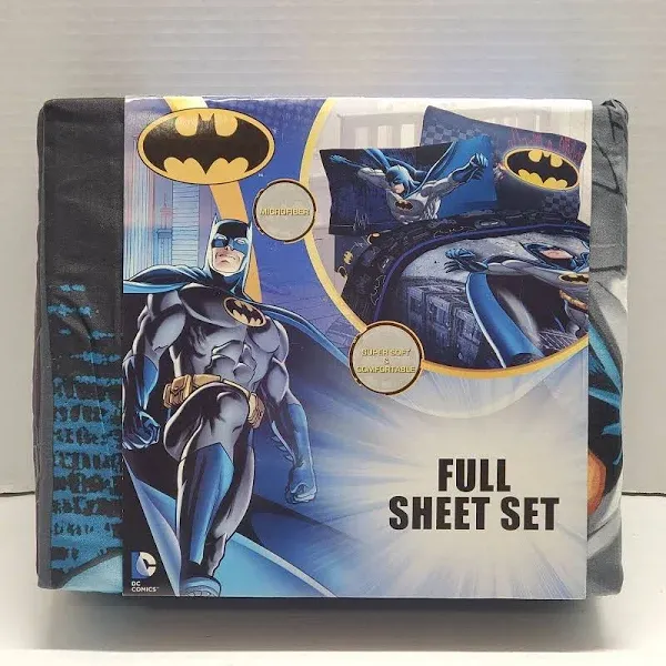 Batman Franco Kids Bedding Super Soft Sheet Set, 4 Piece 4 Full Size, Batman