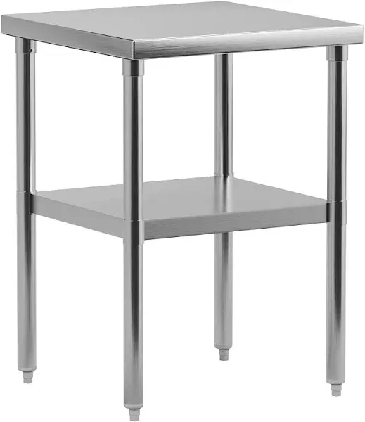 Food Prep Stainless Steel Table 30" x 24", Heavy Duty Workbench with Adjustable Under Shelf, Commercial Worktable for Kitchen, Restaurant, Home and Hotel