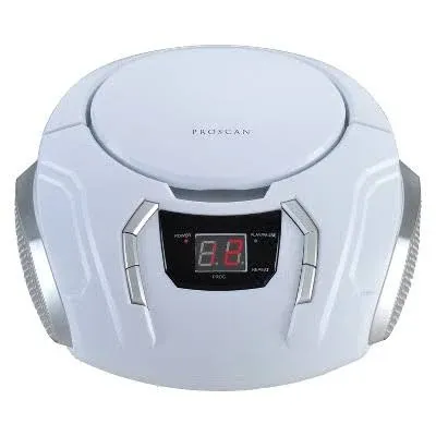 CD Radio Boombox - Portable, White