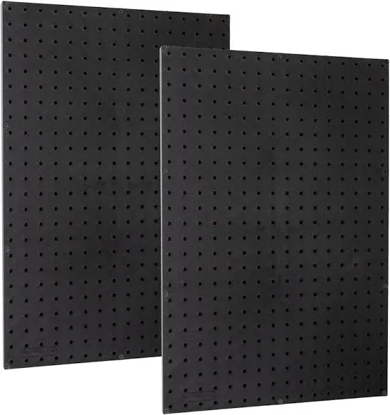 WallPeg Made in USA Pegboard Panels Garage Organization - Wall Storage Kit (PB-2 B) (2) ea - 24" x 16" Peg Board Tool Organizer Panel Set - Garage Organizer Kit