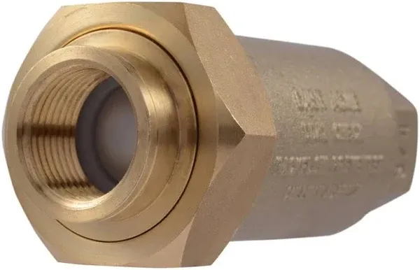 Cash Acme 3/4 Inch BF1 Dual Check Valve with Female Unions, Brass Plumbing