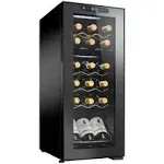 Wine Enthusiast 24-Bottle French Door Dual-Zone Compressor Wine Cooler - Freestanding Wine Refrigerator with Split Storage & 41-64°F Temperature, 2 Glass Pane Doors & Touchscreen LED Controls