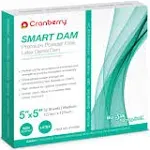 Cranberry CR8155NS Smart Dam Latex Powder-Free, Unscented, Medium Gauge, 5x5, Blue (Pack of 52)