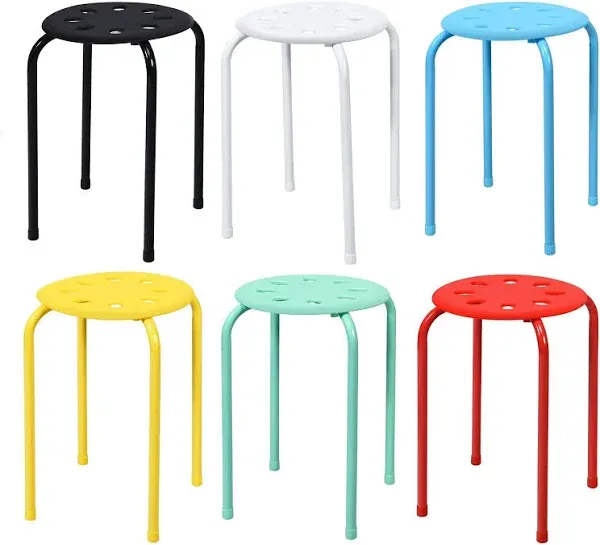 6-Pack Plastic Stackable Stools