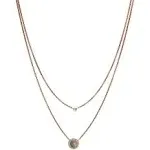 Fossil Women's Rose Gold-Tone Stainless Steel Pendant Chain Necklace for Women