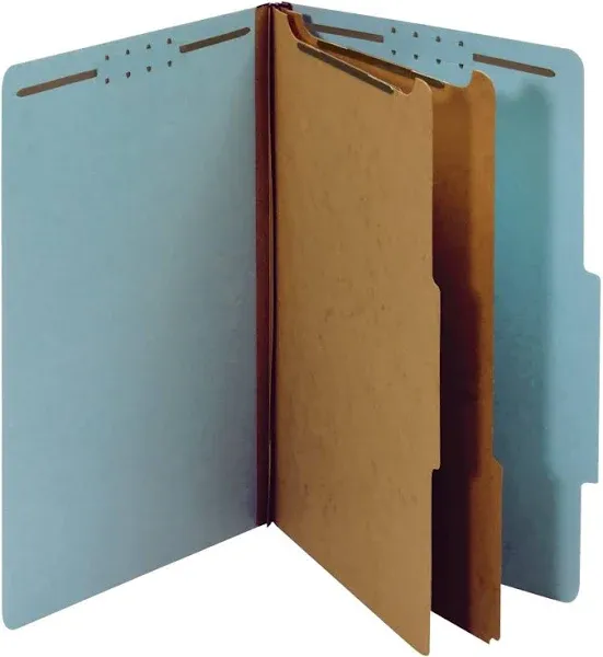 Office Depot -Classificatio<wbr/>n Folders W/ Expansion Blue Legal Size 2 Dividers 5CT