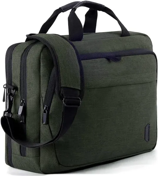 BAGSMART 17.3 Inch Laptop Bag, Expandable Computer Bag Laptop Briefcase Men Women,Laptop Shoulder Bag,Work Bag Business Travel Office, Dark Green