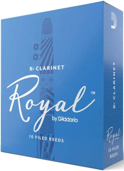 Rico Royal Bb Clarinet Reeds Strength 2.5, Box of 10