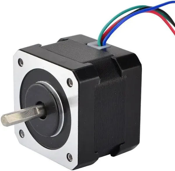 STEPPERONLINE Dual Shaft Nema 17 Stepper Motor 1.8deg 26ncm/37oz.in 12v 0.4a 42x42x34mm 4-Wire