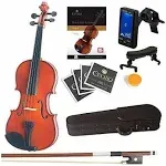 Mendini 4/4MV200+SR+TN<wbr/>7+FB1 Solid Wood Violin