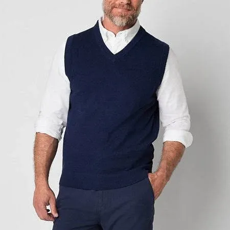 St. John's Bay Men's Fine Gauge V Neck Sweater Vest