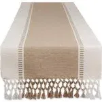 Design Imports 13 x 72 in. Stone Dobby Stripe Table Runner