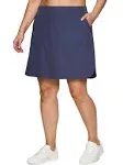 RBX Plus Size Longer Length Skort for Women Quick Drying Woven Pickleball Golf Skort with Pockets for Tennis, Hiking, Running