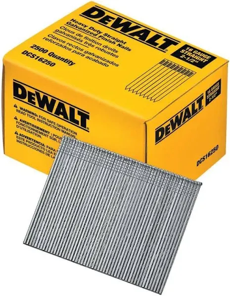 DeWalt DCS16250 Straight Finish Nails