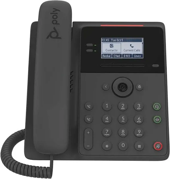 Poly - Edge B20 IP Desk Phone, PoE (Polycom) - Open SIP - Connect to 8 Lines,