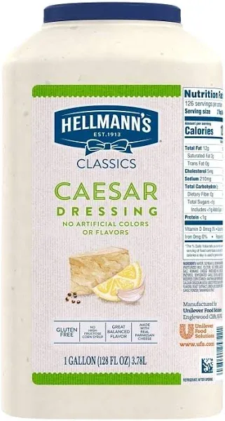 Hellmanns Dressing, Creamy Caesar - 128 oz