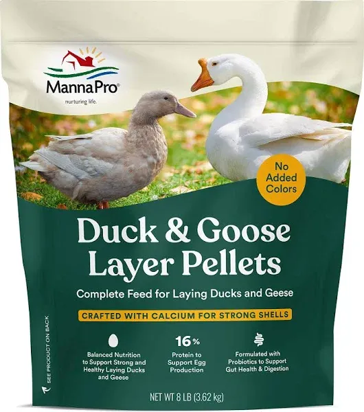 Manna Pro Duck Layer Pellet | High Protein for Increased Egg Production | Formulated with Probiotics to Support Healthy Digestion | 25 Pounds