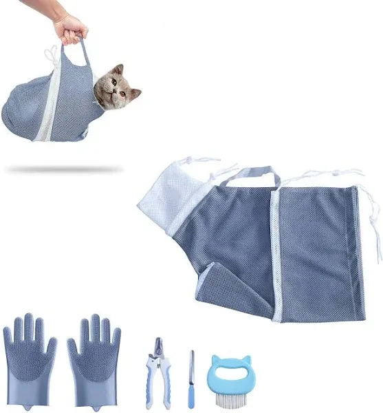 Cat Bathing/Groomi<wbr/>ng Bag Anti-Bite and Anti-Scratch for Bathing, Nail Trimming,