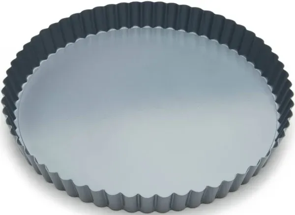 Fox Run Removable Bottom Non-Stick Tart and Quiche Pan, Loose Bottom Quiche Pan - 9.5-inch