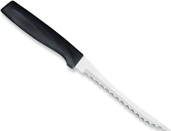 Rada Cutlery Anthem Series Tomato Slicing Knife Stainless Steel Blade with Ergonomic Black Resin Handle, 9 Inches