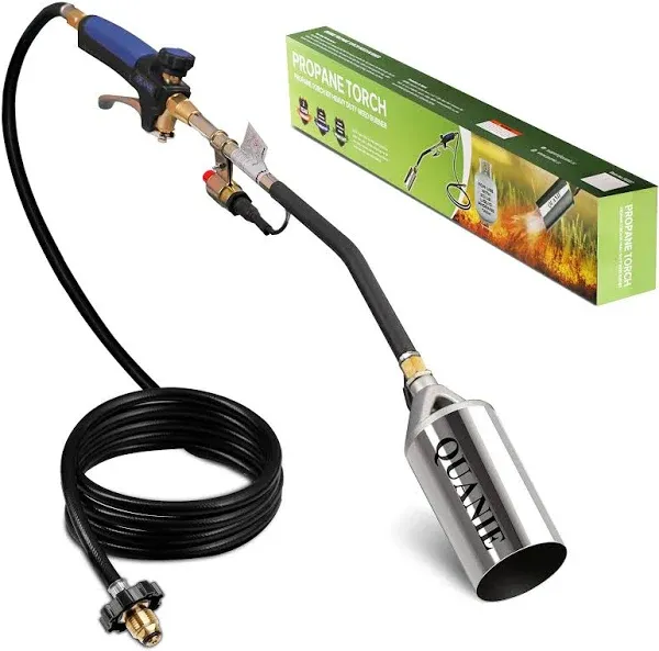 Propane Torch Weed Burner Kit,High Output 1,800,000 BTU with Storage Bag,Heavy Duty Self Igniter Blow Torch with Turbo Trigger and 10FT Hose,Flamethrower for Weeding,Roofing,Melting