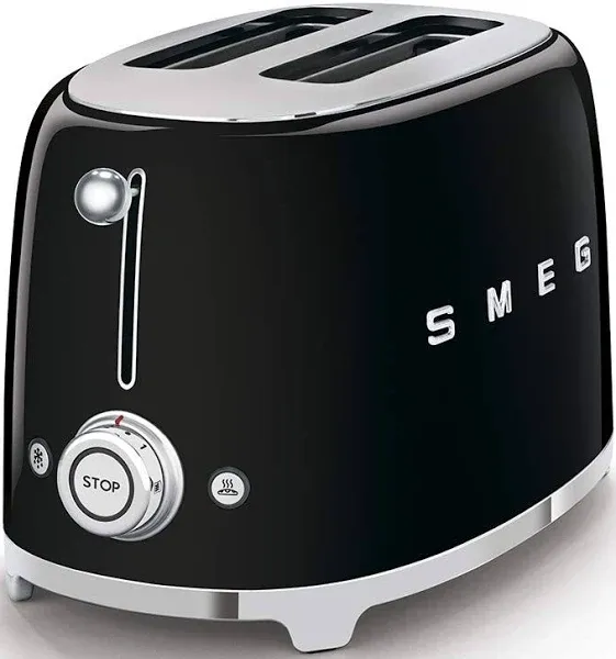 Smeg TSF01CRUS 50's Retro Style Toaster Bundle with Bamboo Tongs - (Cream) 2 Slice