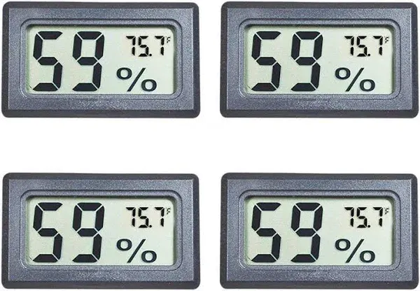 4-Pack Mini Digital Temperature Humidity Meters Gauge Indoor Thermometer Hygr...