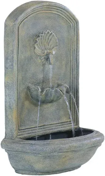 Sunnydaze Seaside Polystone Outdoor Wall Fountain