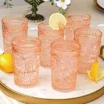 Rose Gold Vintage Textured Drinking Glass - 13 oz.